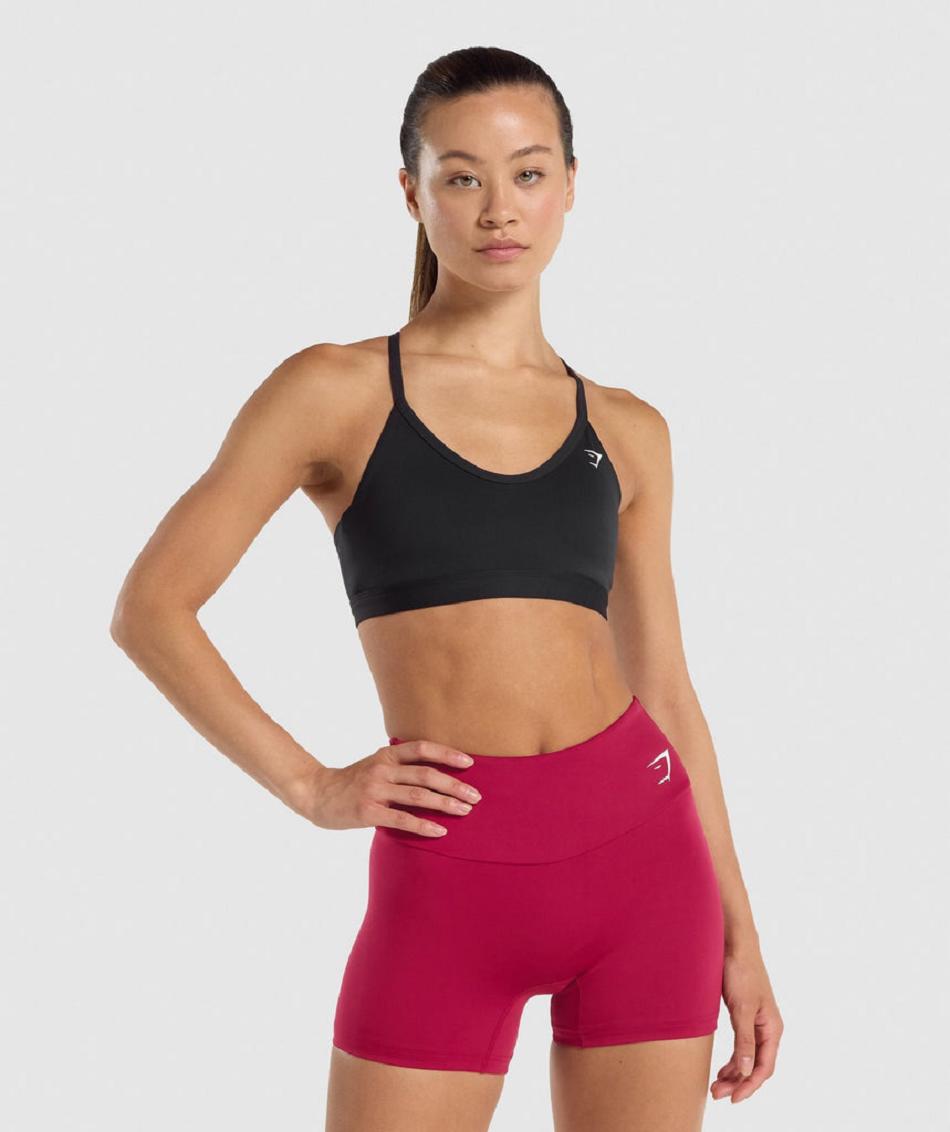 Gymshark V Neck Ženske Sportski Grudnjak Crne | HR 3327YXF